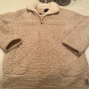 Fuzzy pullover, half zip